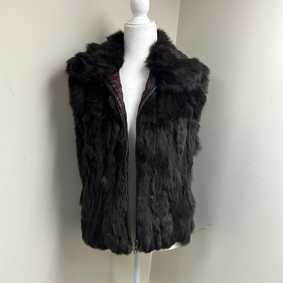 Brown Rabbit Fur Vest - Picture 1 of 6